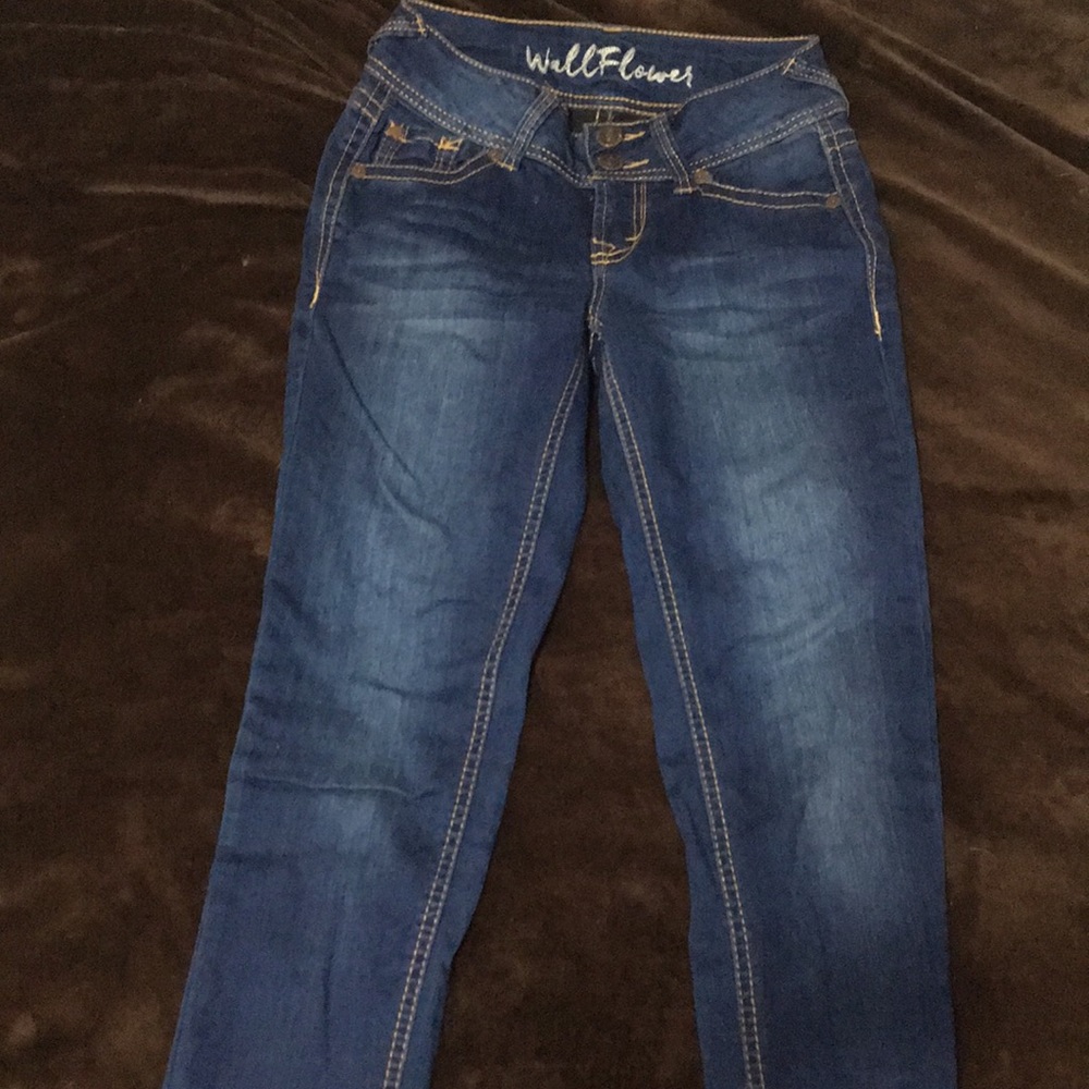 Blue skinny jeans
